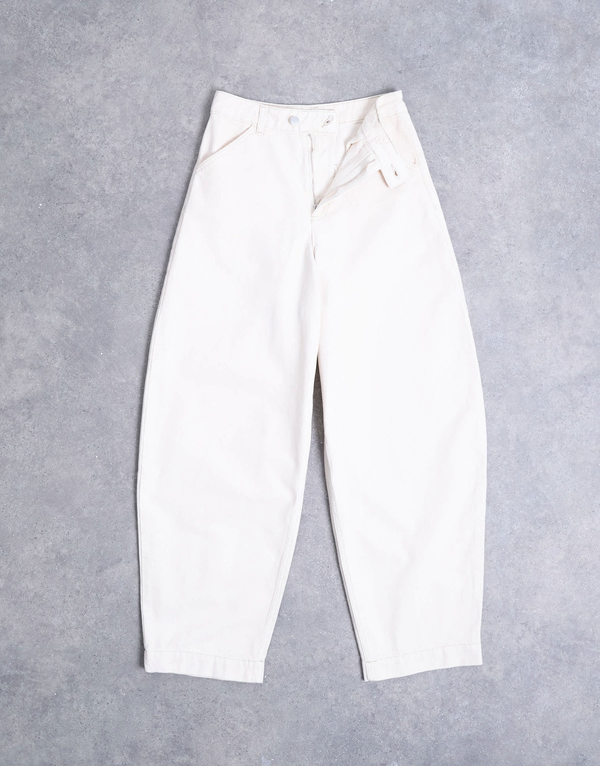 Topshop smart barrel leg trouser in ecru