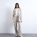Topshop co ord mid rise clean straight trouser in stone