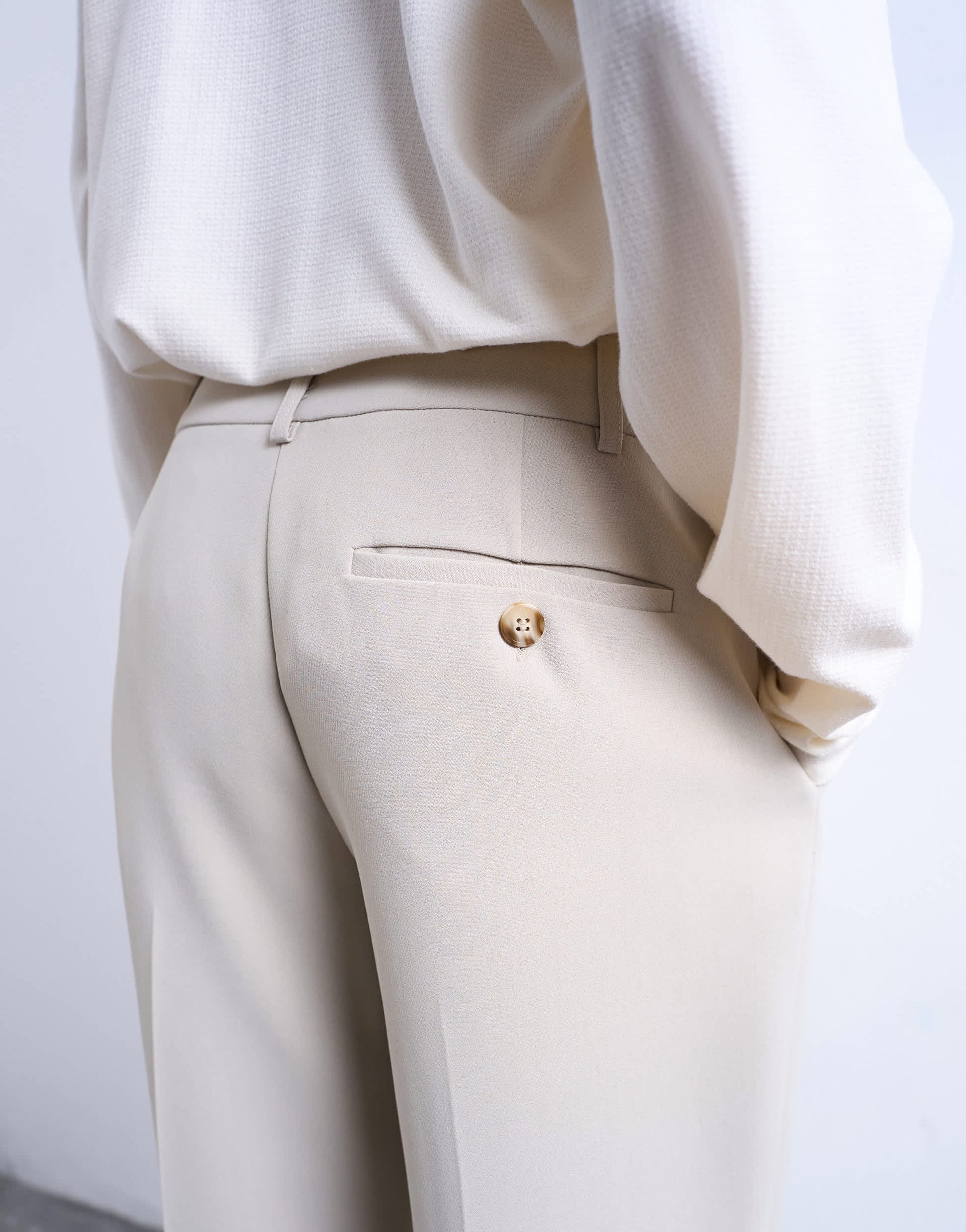 Topshop co ord mid rise clean straight trouser in stone