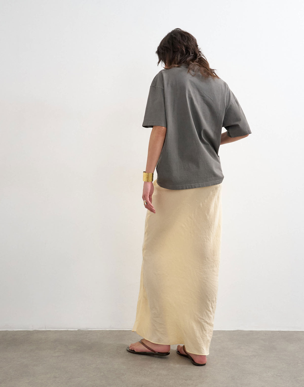 Topshop super soft cupro bias midi in buttermilk