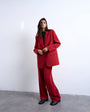 Topshop co ord mid rise clean straight trouser in cherry red