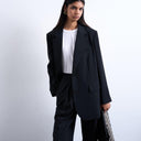 Blazer Topshop noir à deux boutons, coupe décontractée