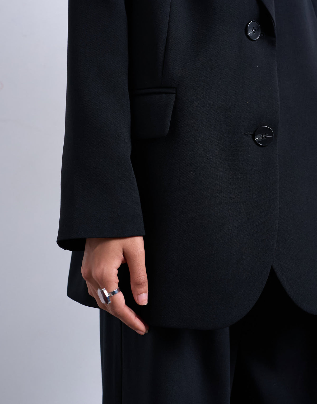 Topshop 2 button relaxed fit blazer in black
