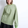 T-shirt rayé vert à manches longues et coupe ample style skater de Topshop