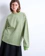 Topshop stripe long sleeve slouchy skater tee in green
