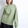 T-shirt rayé vert à manches longues et coupe ample style skater de Topshop