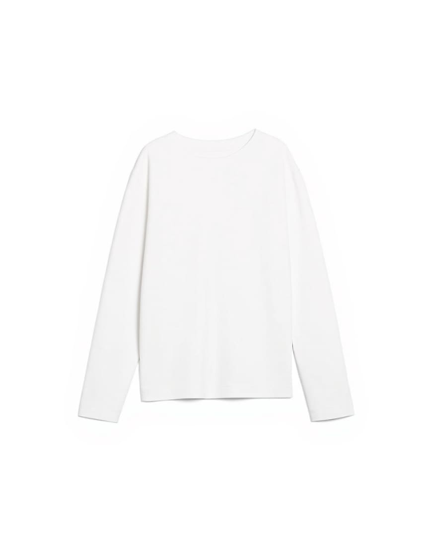 Topshop premium interlock long sleeve skater tee in white