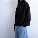 Topshop Sweatshirt mit Viertelreißverschluss in Schwarz