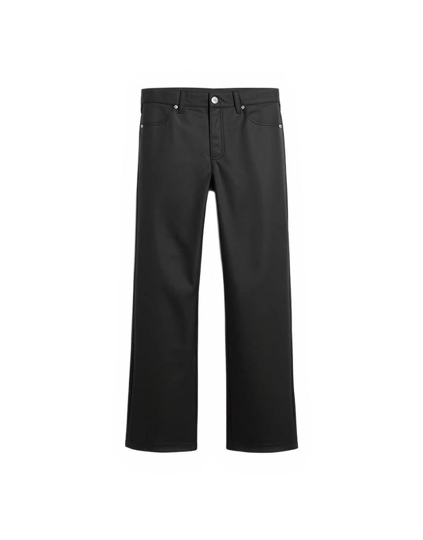 Topshop faux leather ankle grazer trouser in black