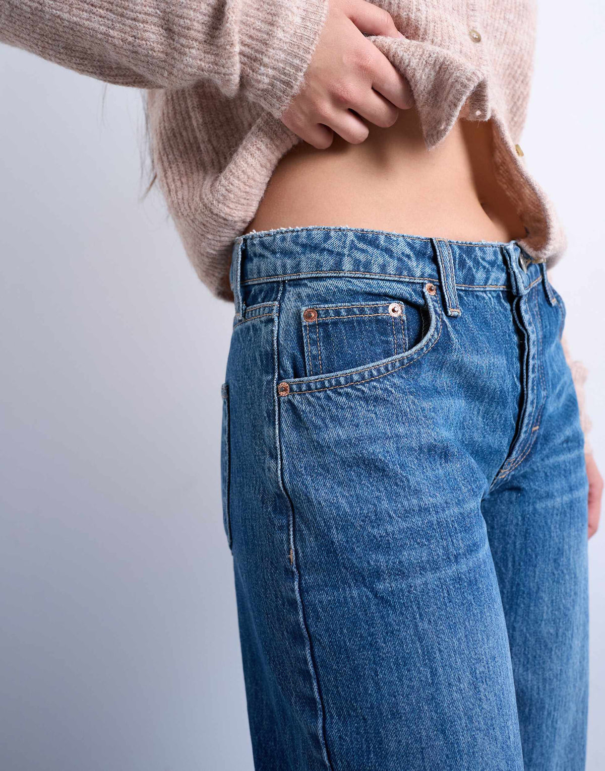 Topshop Hourglass Ember low rise straight leg jean in vintage blue