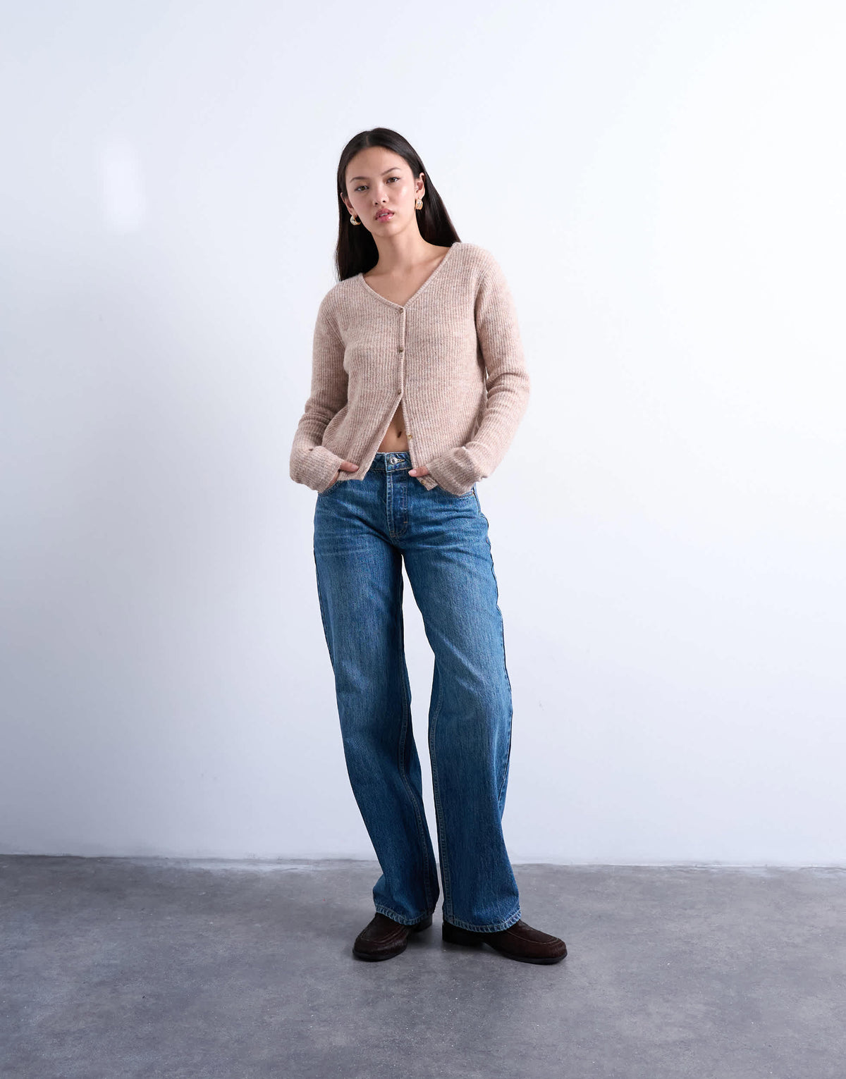Topshop Hourglass Ember low rise straight leg jean in vintage blue