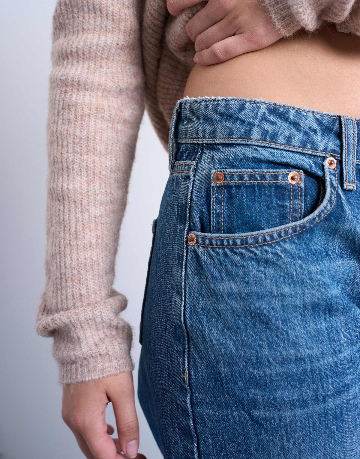 Topshop Hourglass Ember low rise straight leg jean in vintage blue
