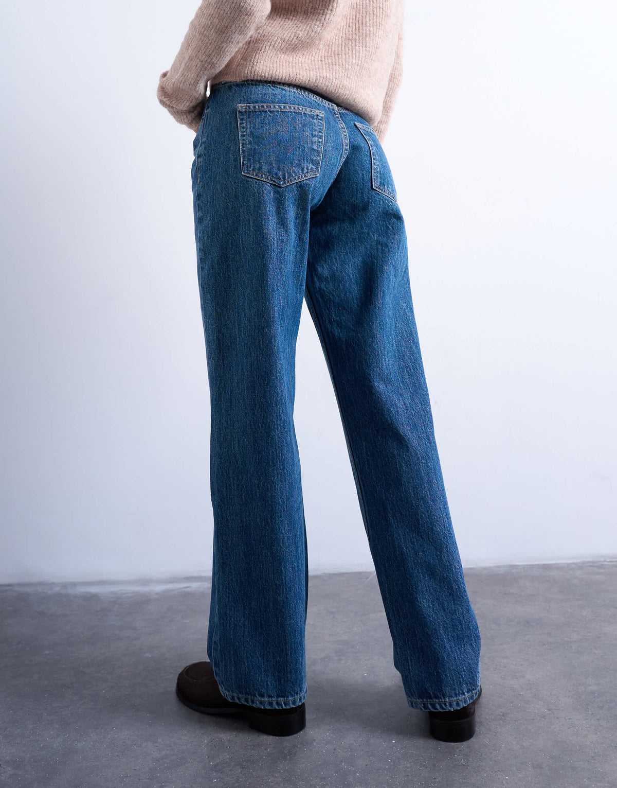 Topshop Hourglass Ember low rise straight leg jean in vintage blue