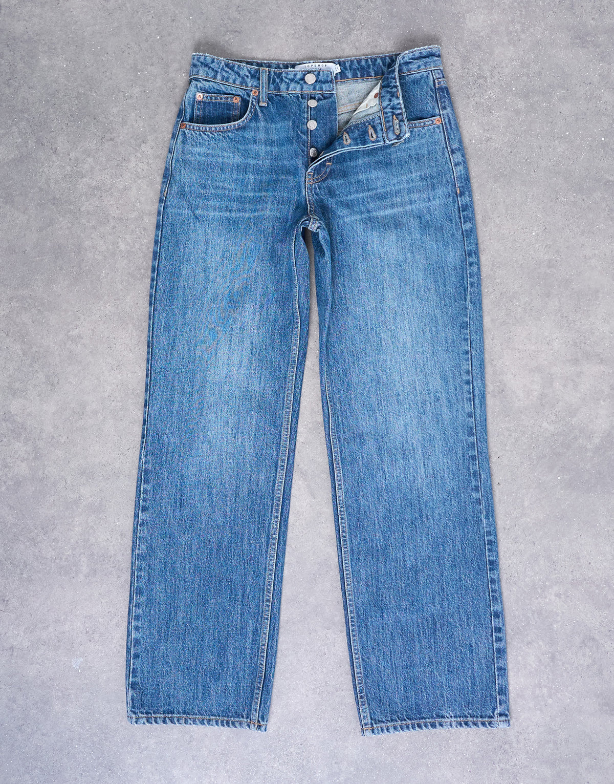 Topshop Hourglass Ember low rise straight leg jean in vintage blue
