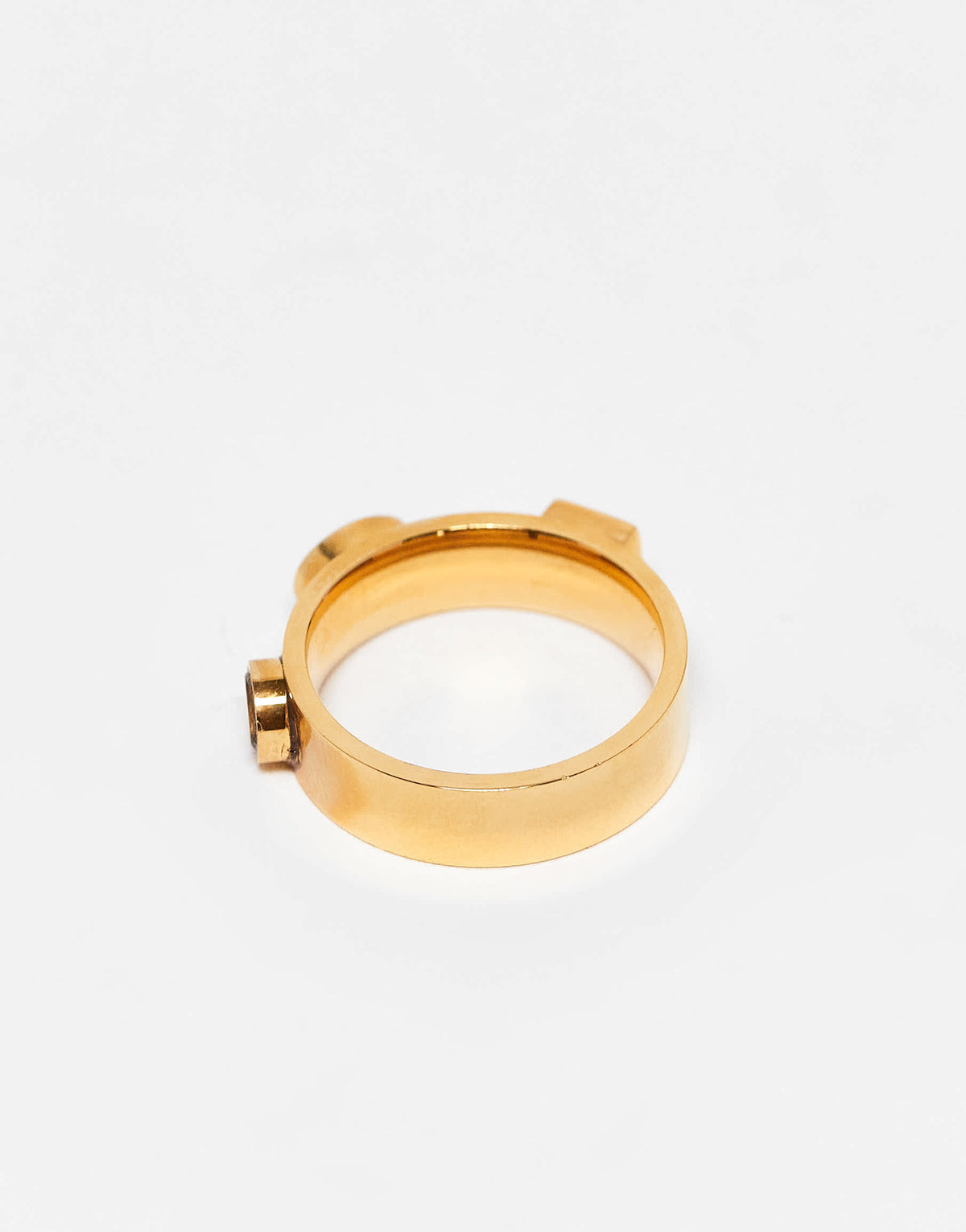 Topshop Sadie stainless steel ring with semi precious gems in multi gems 