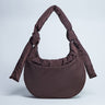 Topshop Schultertasche aus Frottee-Nylon mit Reißverschlusstasche in Schokoladenbraun