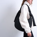 Topshop Terry nylon shoulder zip pocket bag in black