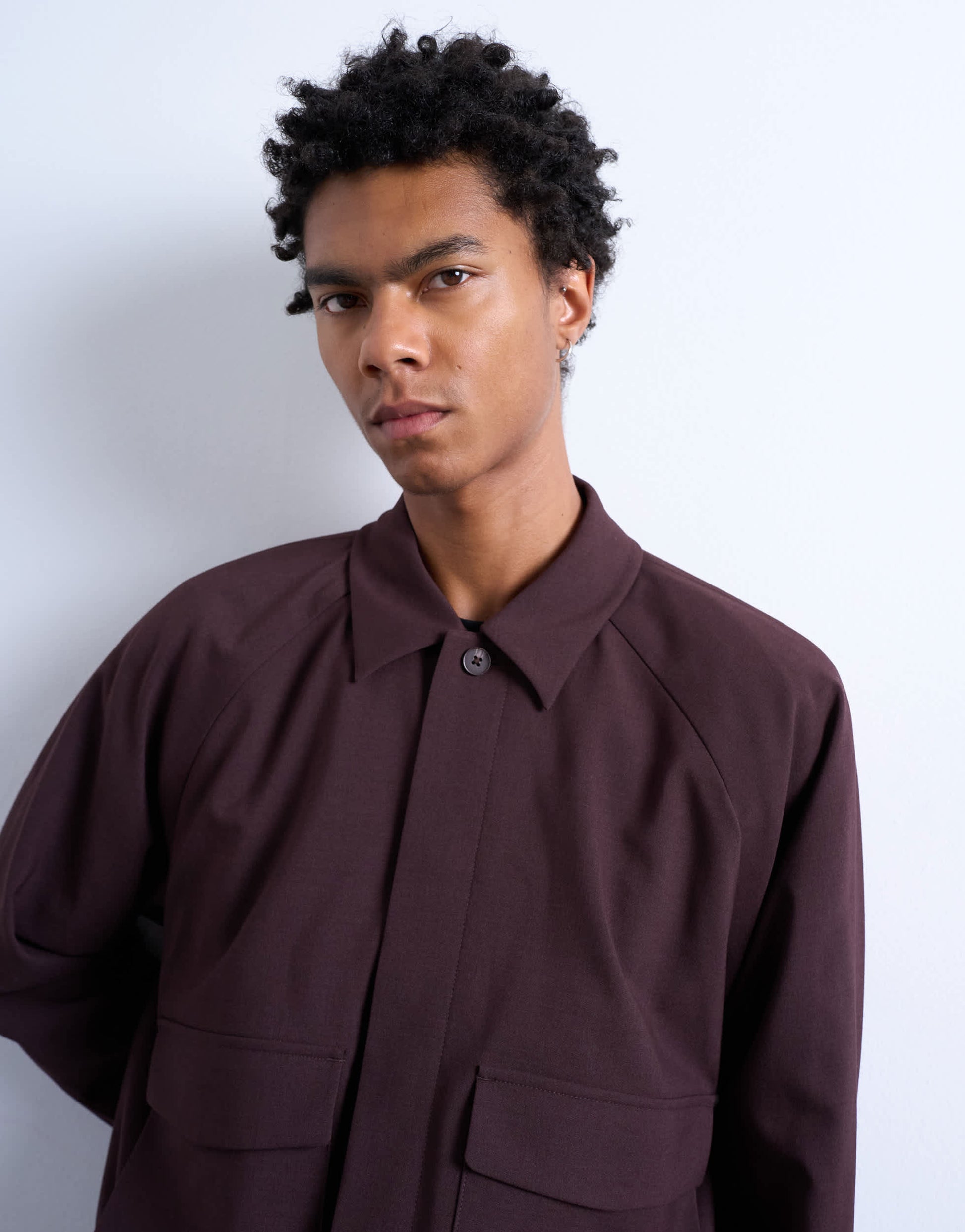 Topman smart harrington jacket in burgundy
