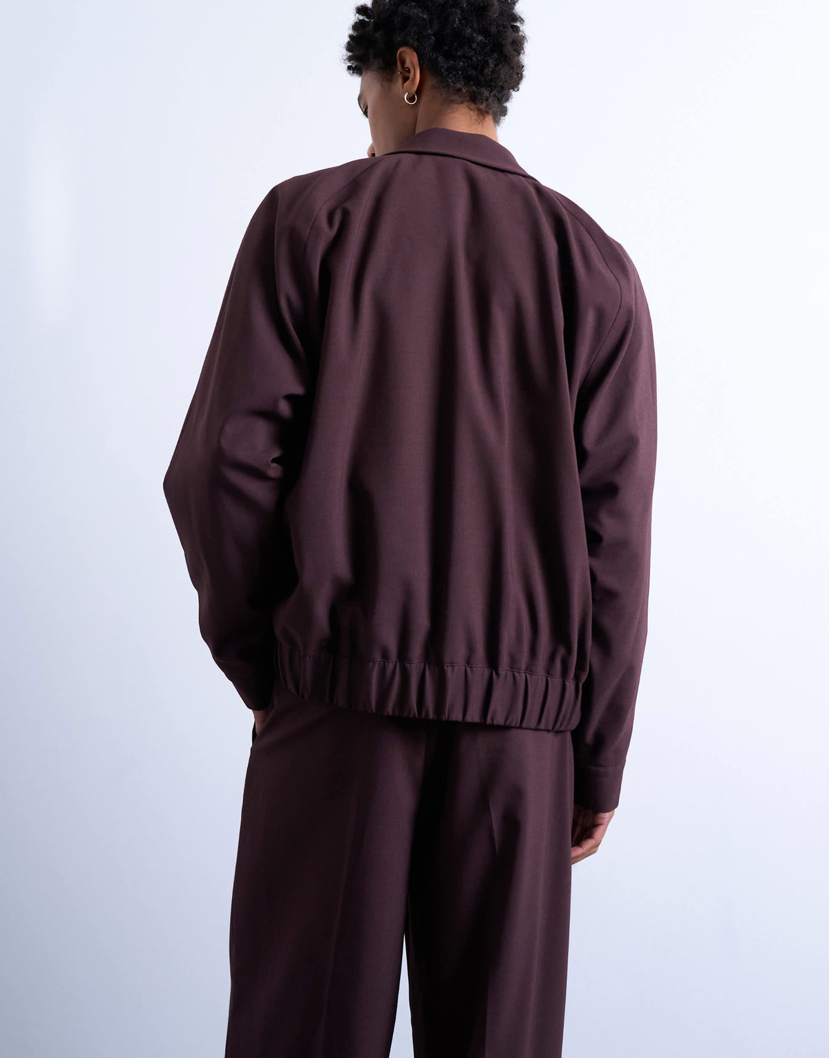 Topman smart harrington jacket in burgundy
