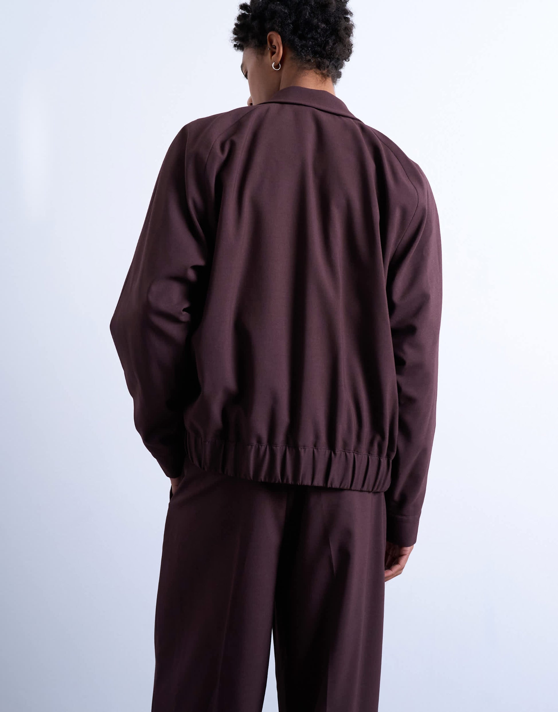 Topman smart harrington jacket in burgundy