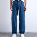 Topman Rigid Baggy Jeans in Mid Wash