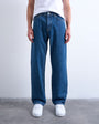 Topman rigid baggy jean in mid wash