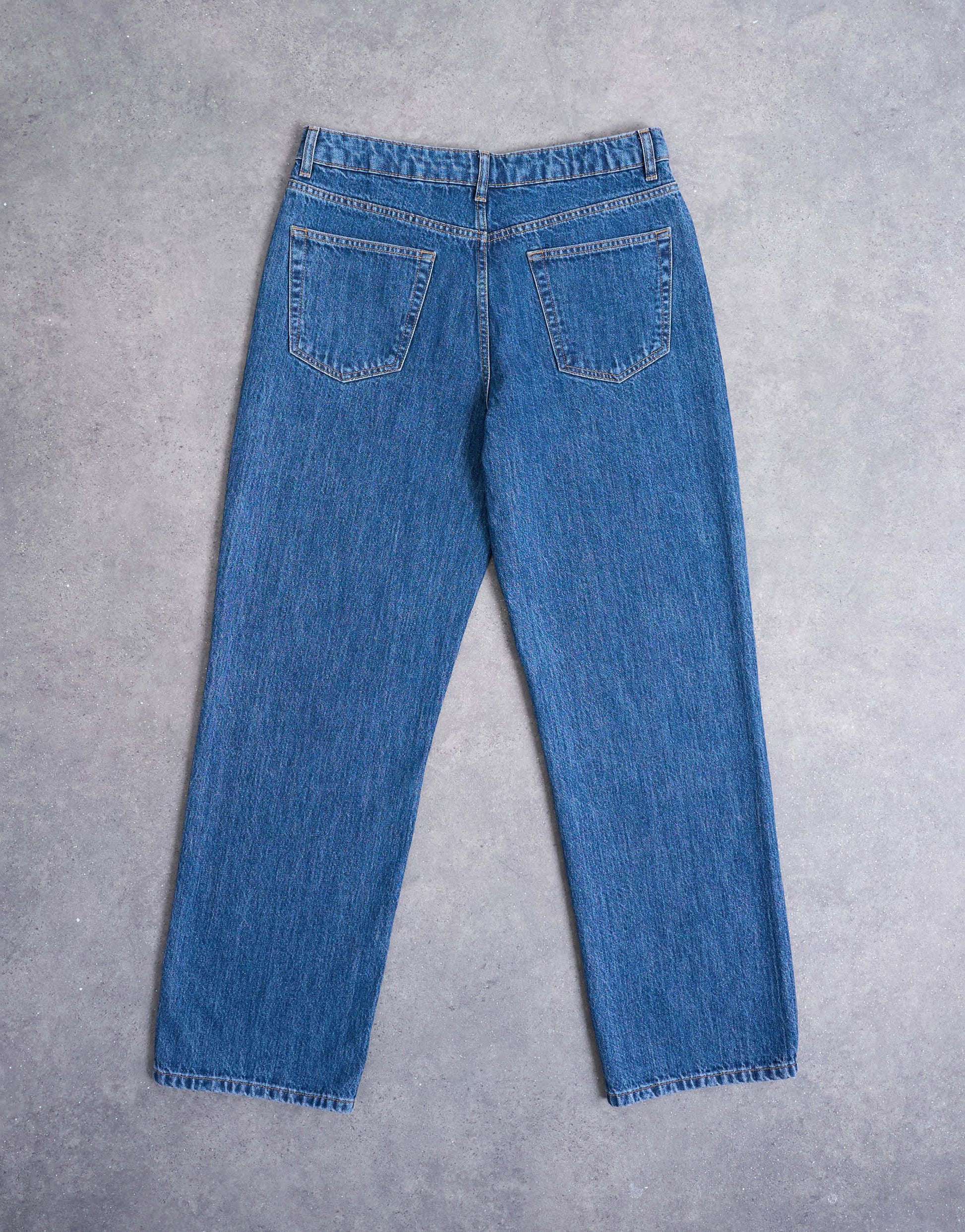 Topman rigid baggy jean in mid wash