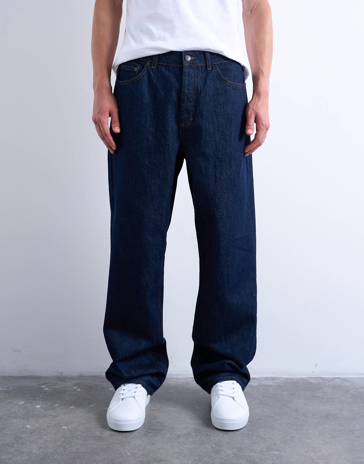 Topman rigid baggy jean in raw