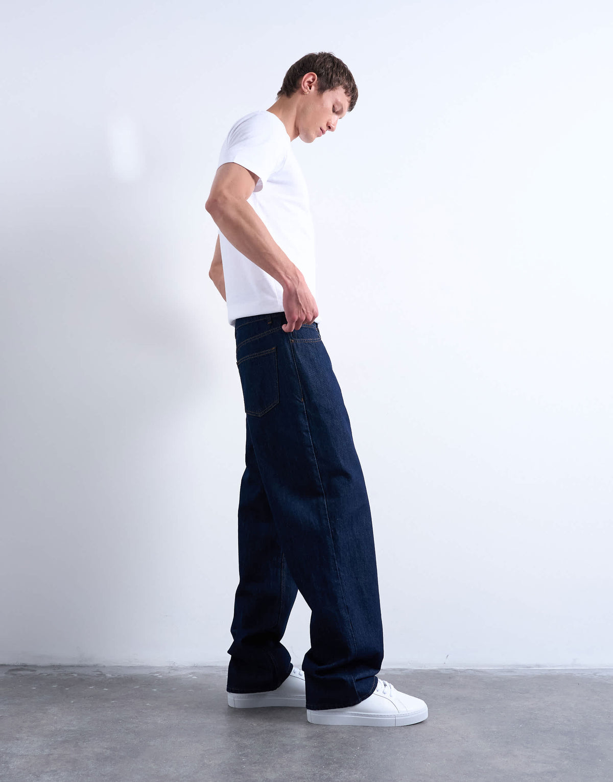 Topman rigid baggy jean in raw
