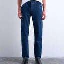 Topman Rigid Straight Jeans in dunkler Waschung Blau
