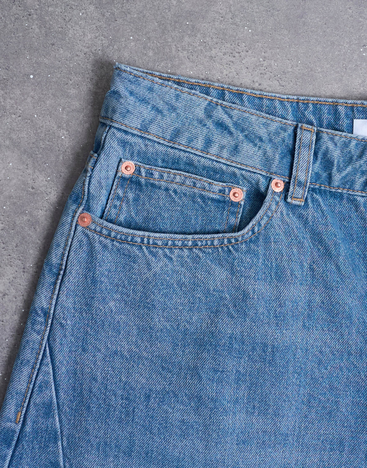 Topman rigid barrel jean in mid wash