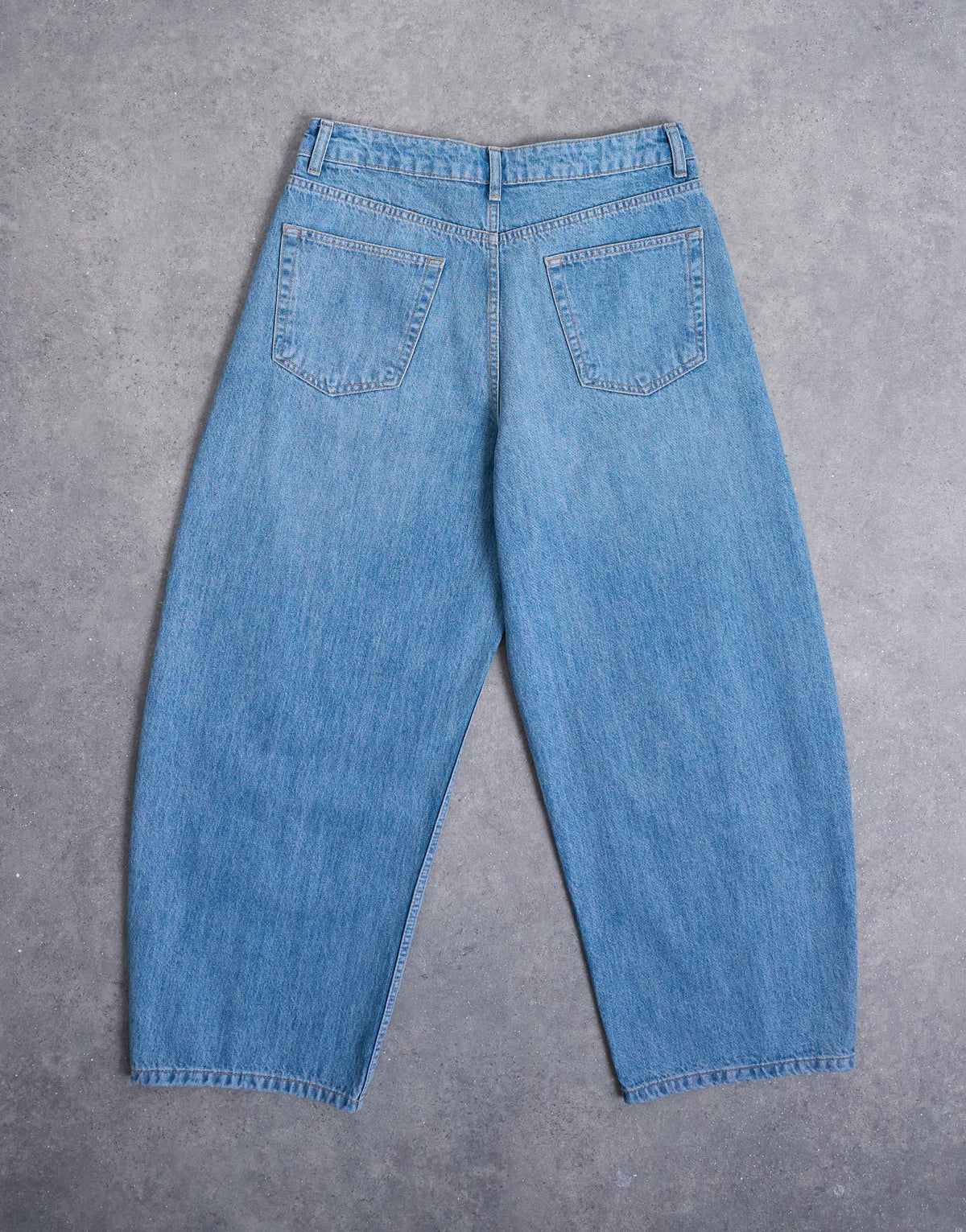 Topman rigid barrel jean in mid wash