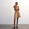 Mini-robe bandeau froncée Topshop couleur taupe