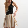 Topshop elasticated mini skirt in sporty rust stripe