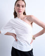Topshop off shoulder drape neck top in white