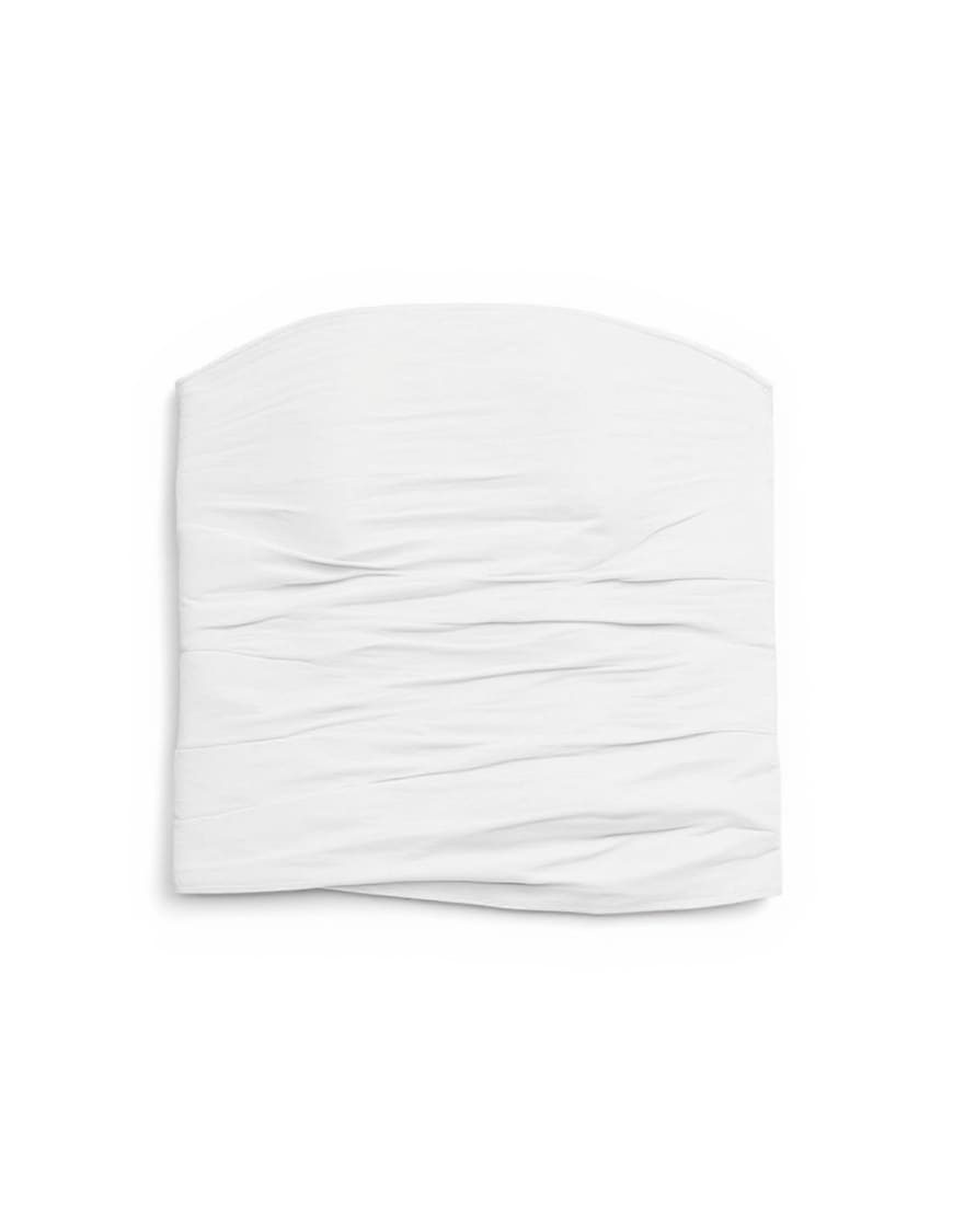 Topshop gathered bandeau top in white