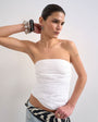 Topshop gathered bandeau top in white