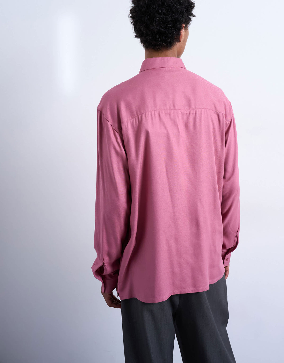 Topman relaxed fit viscose twill shirt in mauve