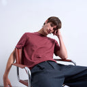 Topman classic fit t-shirt in burgundy