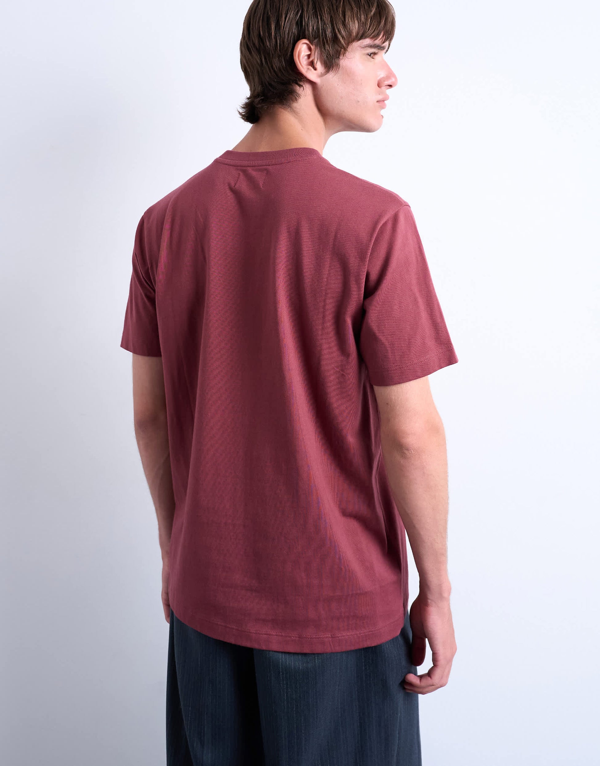 Topman classic fit t-shirt in burgundy