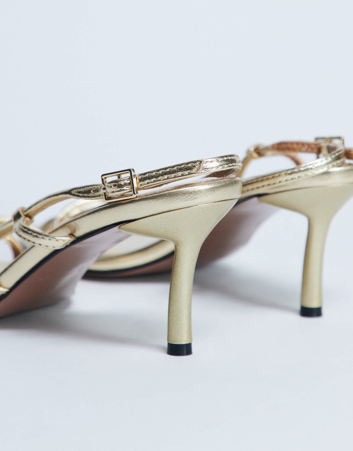 Topshop Amelia minimal mid heel sandal in gold