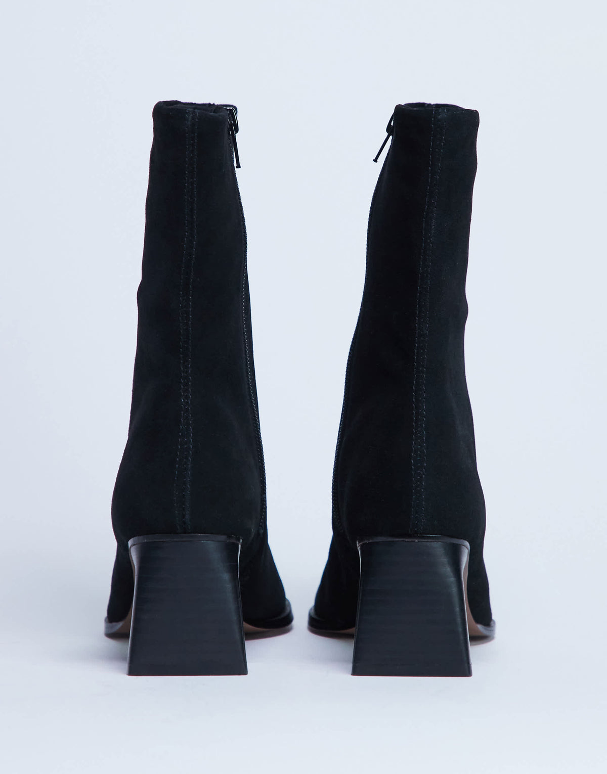 Topshop Nadie chisel toe heeled ankle boot in black suede