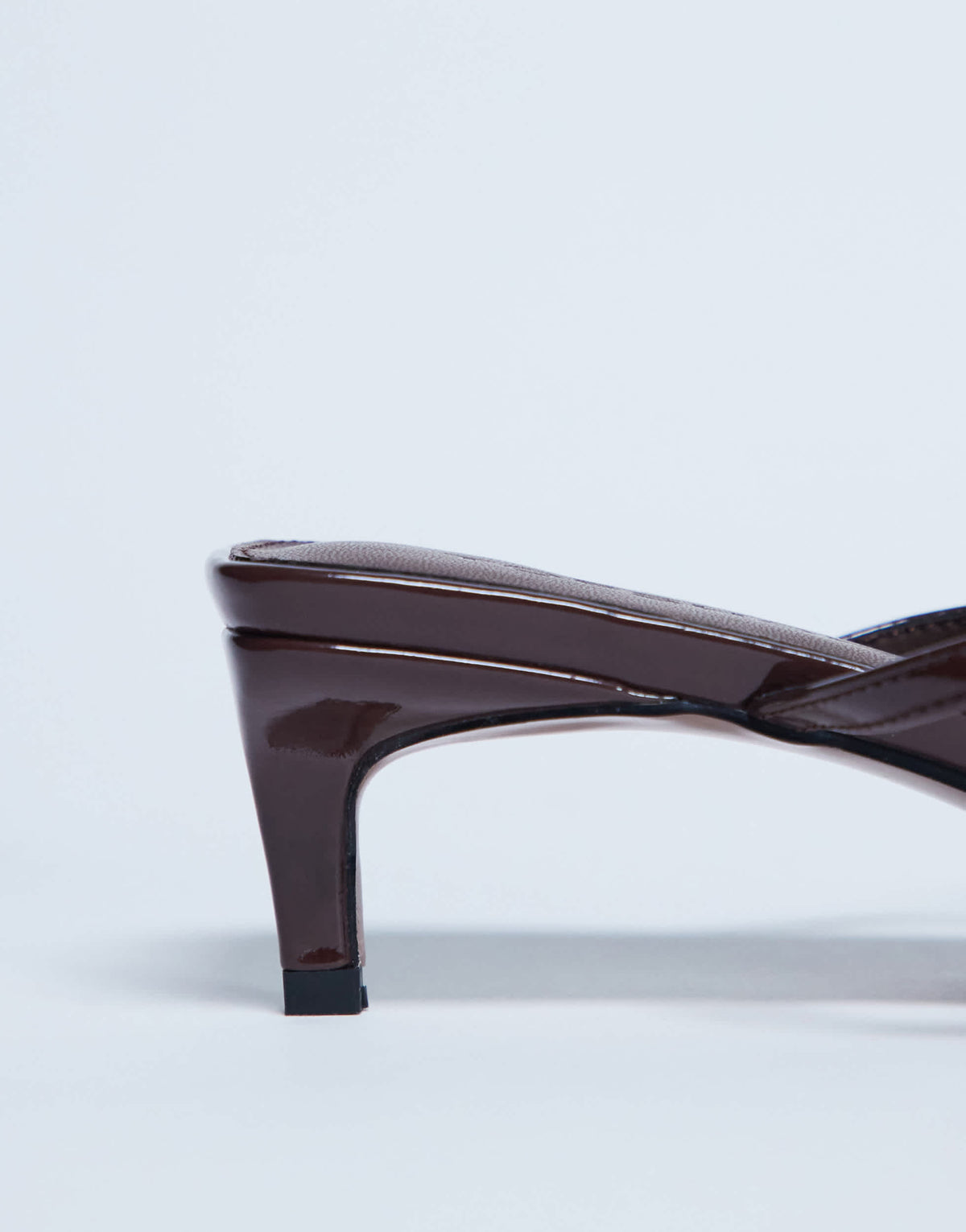 Topshop Autumn minimal mid heel sandal in chocolate