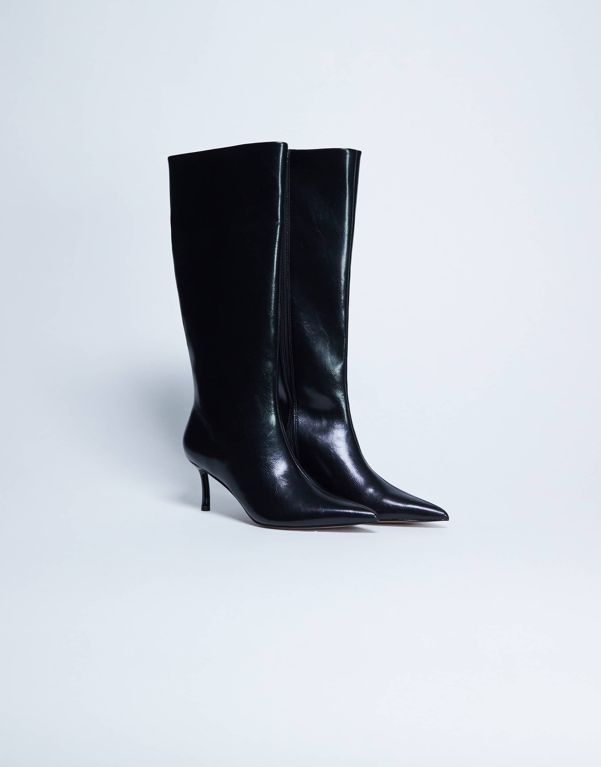 Topshop Tori Kniehoher Stiefel mit spitzer Zehenpartie in Schwarz