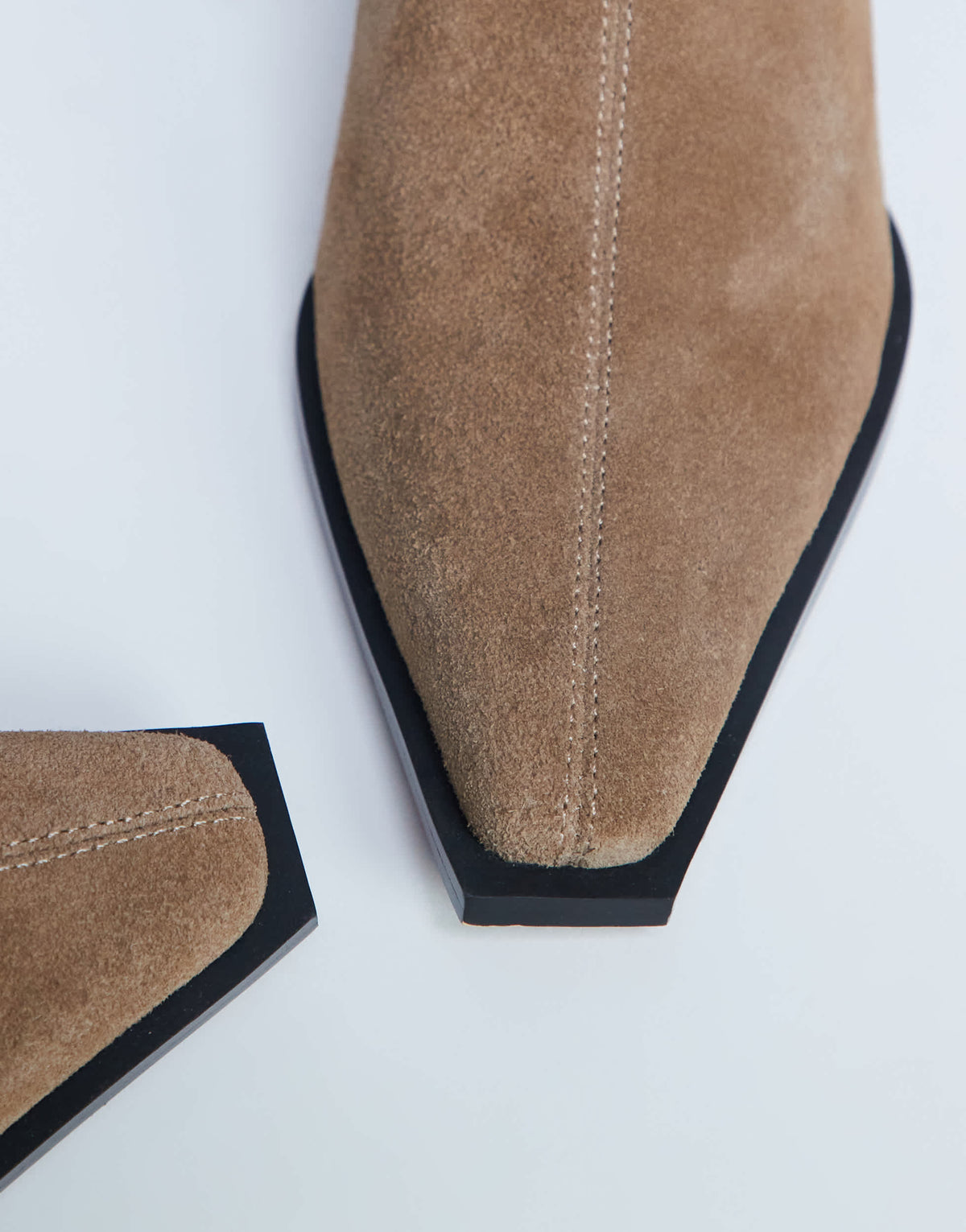 Topshop Nadie real suede chisel toe ankle boot in beige