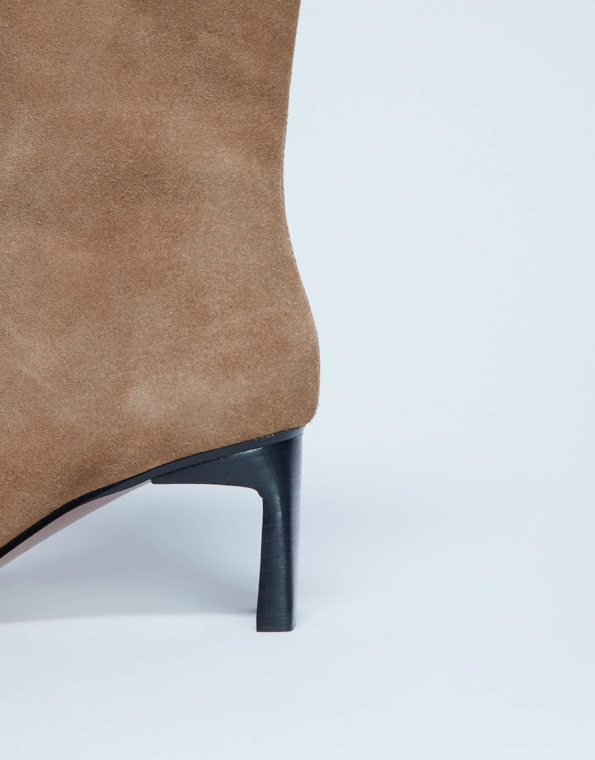 Topshop Nadie real suede chisel toe ankle boot in beige