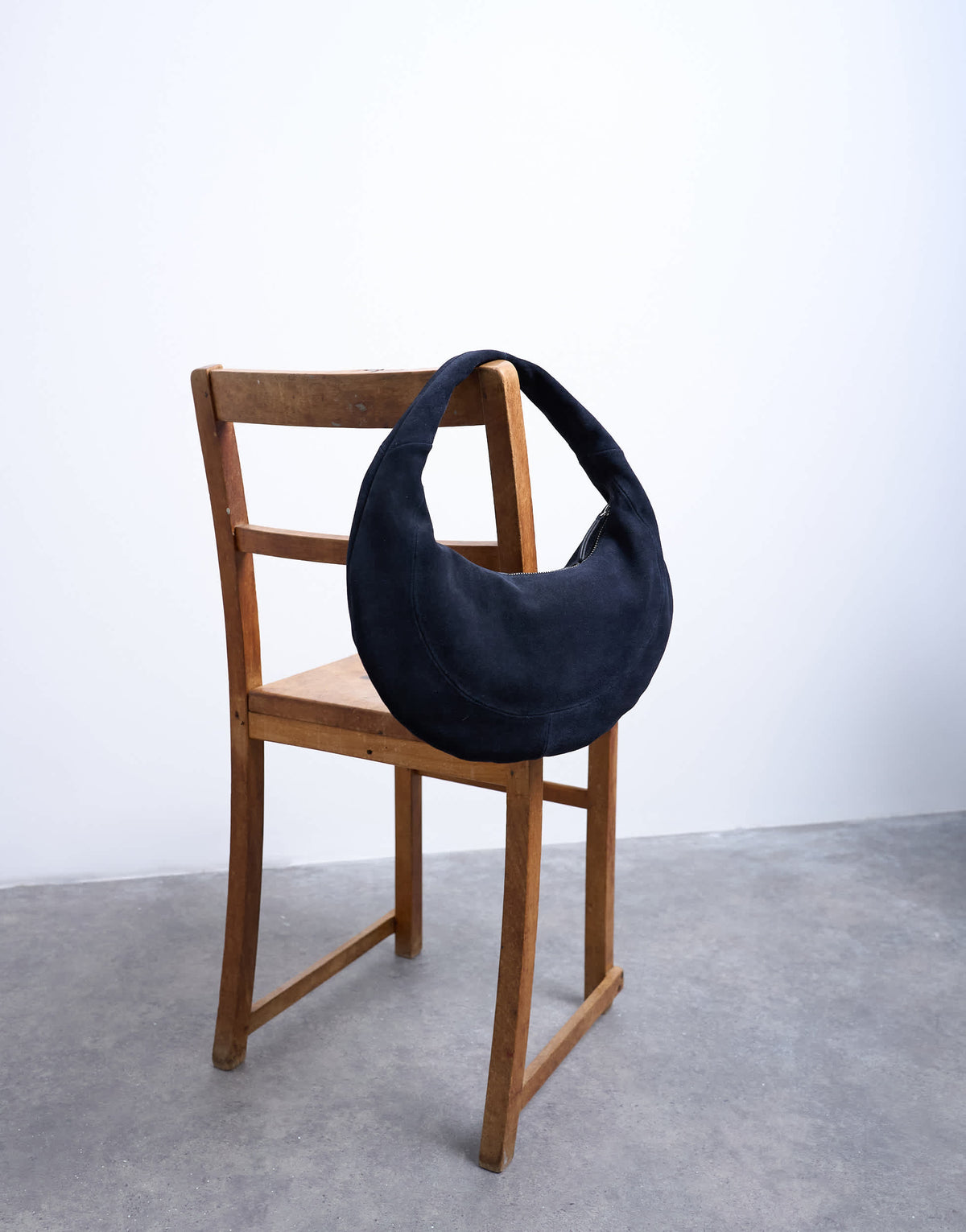 Topshop Cian real suede scoop grab bag in navy
