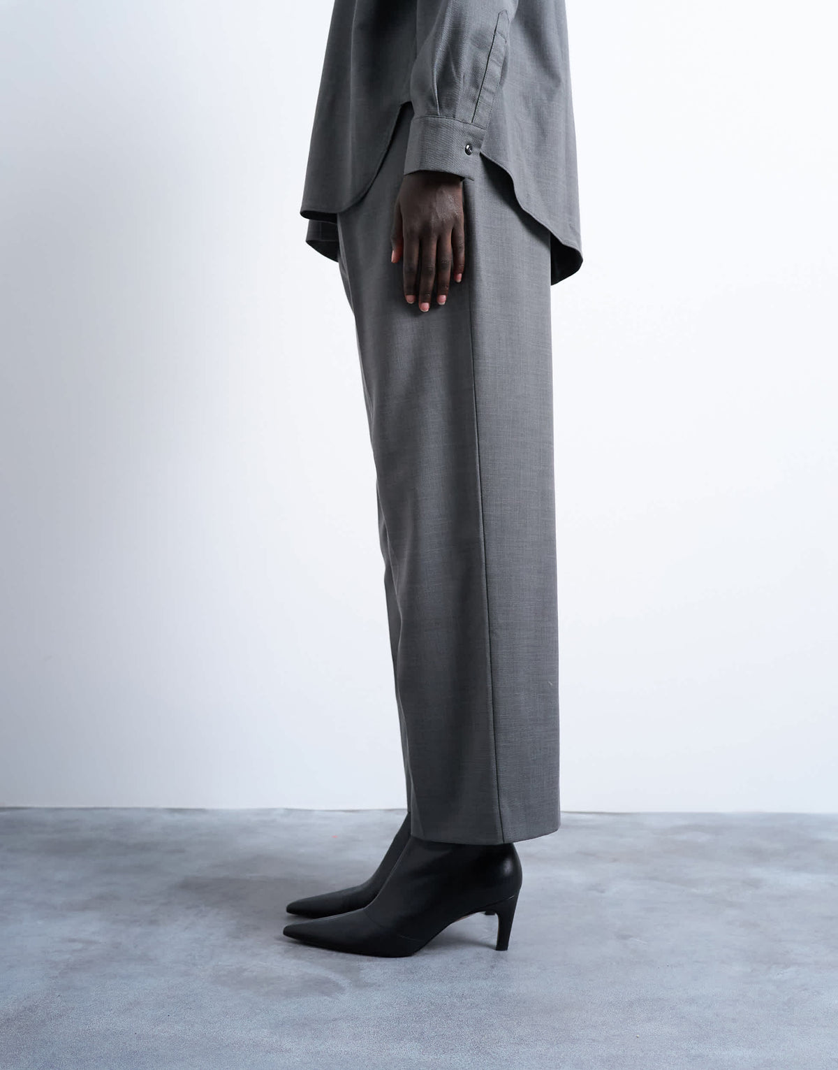 Topshop co ord pleated slouchy trouser in grey