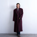 Topshop oversized double breasted mensy overcoat with wool in aubergine