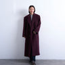 Topshop Oversize-Herrenmantel mit doppelter Knopfleiste aus Wolle in Aubergine